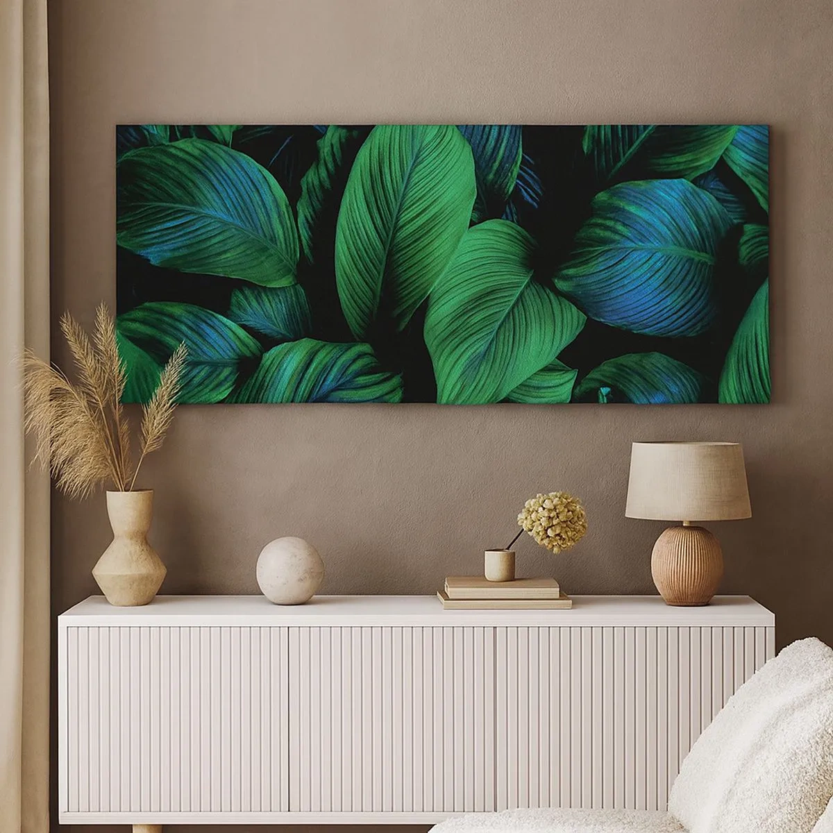 Quadro em tela - Na multidão verde - 100x40 cm