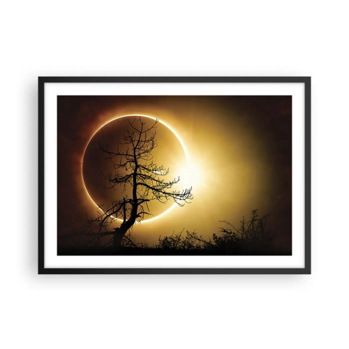 Pôster com moldura preta - Eclipse total - 70x50 cm