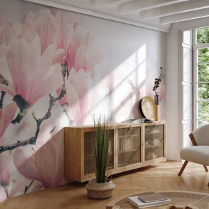Papel de Parede Autocolante Deluxe Sticker - O ideal da subtileza - Magnólia, Flores, Árvore de magnólia - 350x256 cm