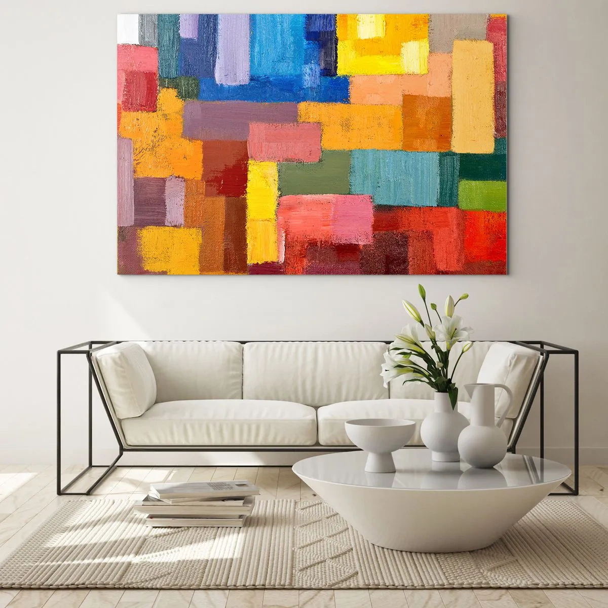 Quadro em vidro - Cada um diferente, todos coloridos - 100x70 cm