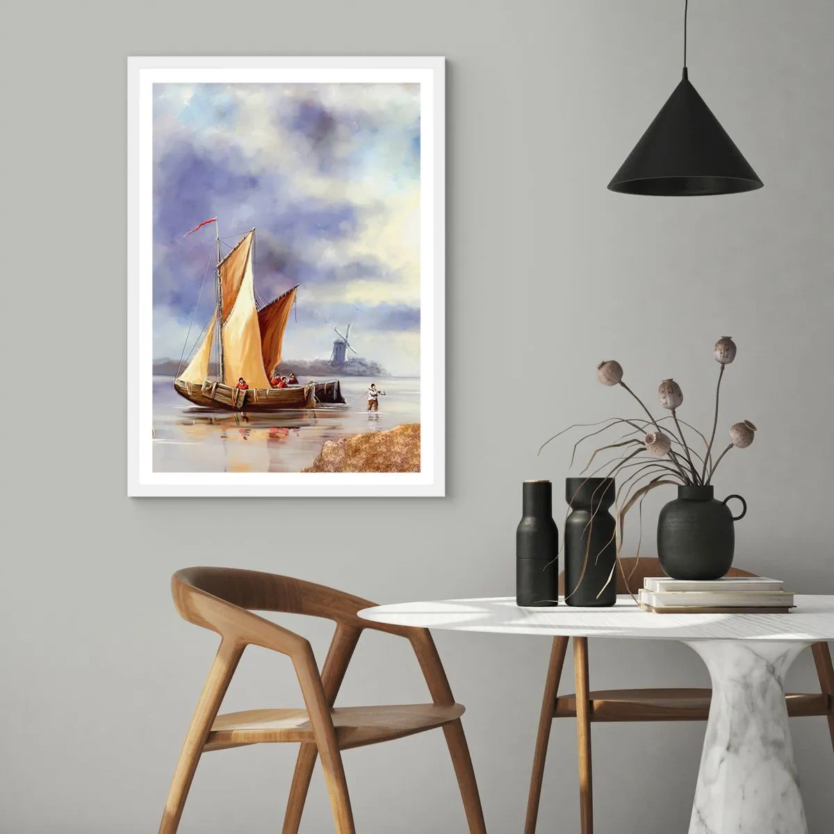 Pôster em moldura branca - O regresso dos marinheiros - 50x70 cm