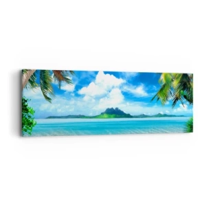 Quadro em tela - O azul dos trópicos - 90x30 cm