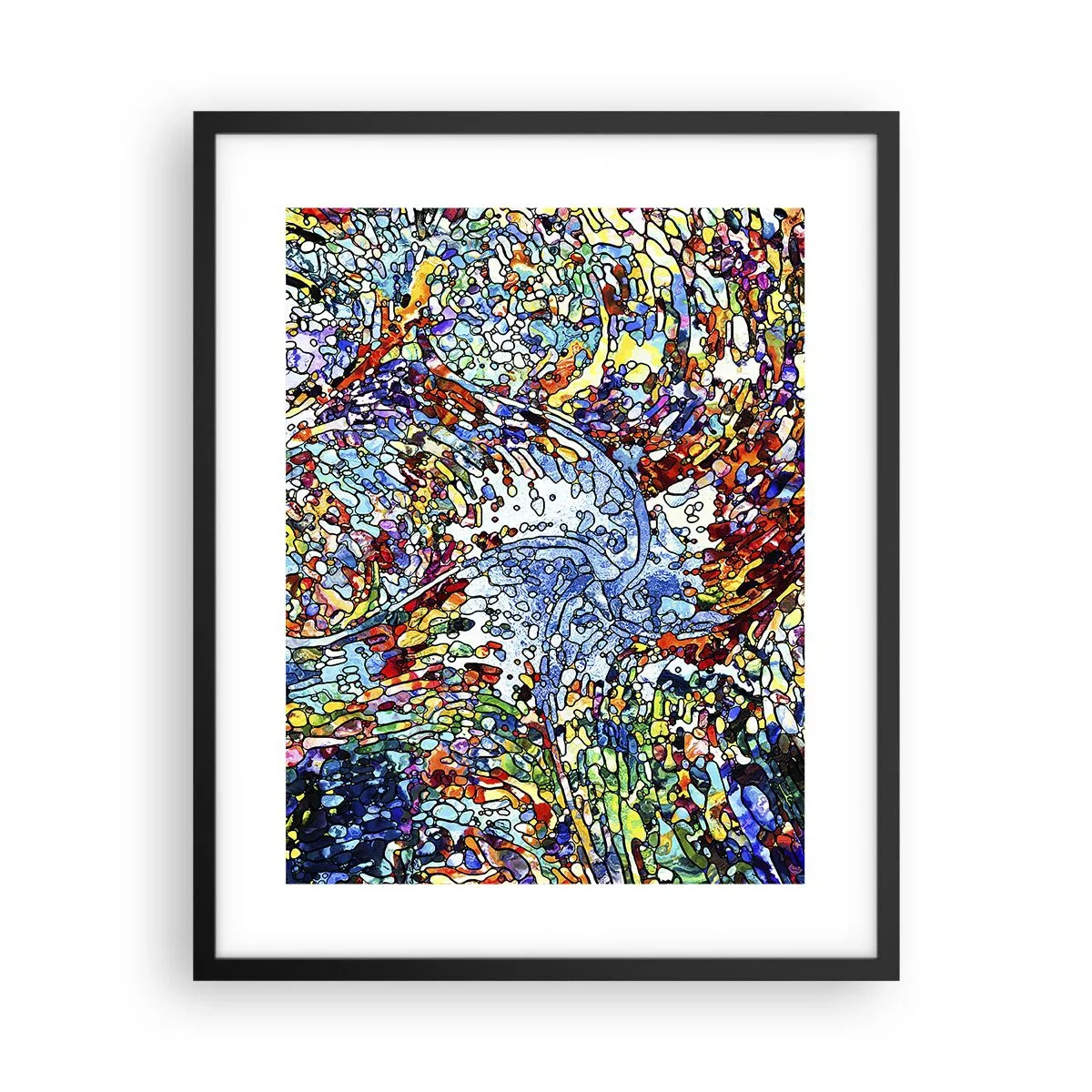 Pôster com moldura preta - Vitrais gotejantes - 40x50 cm