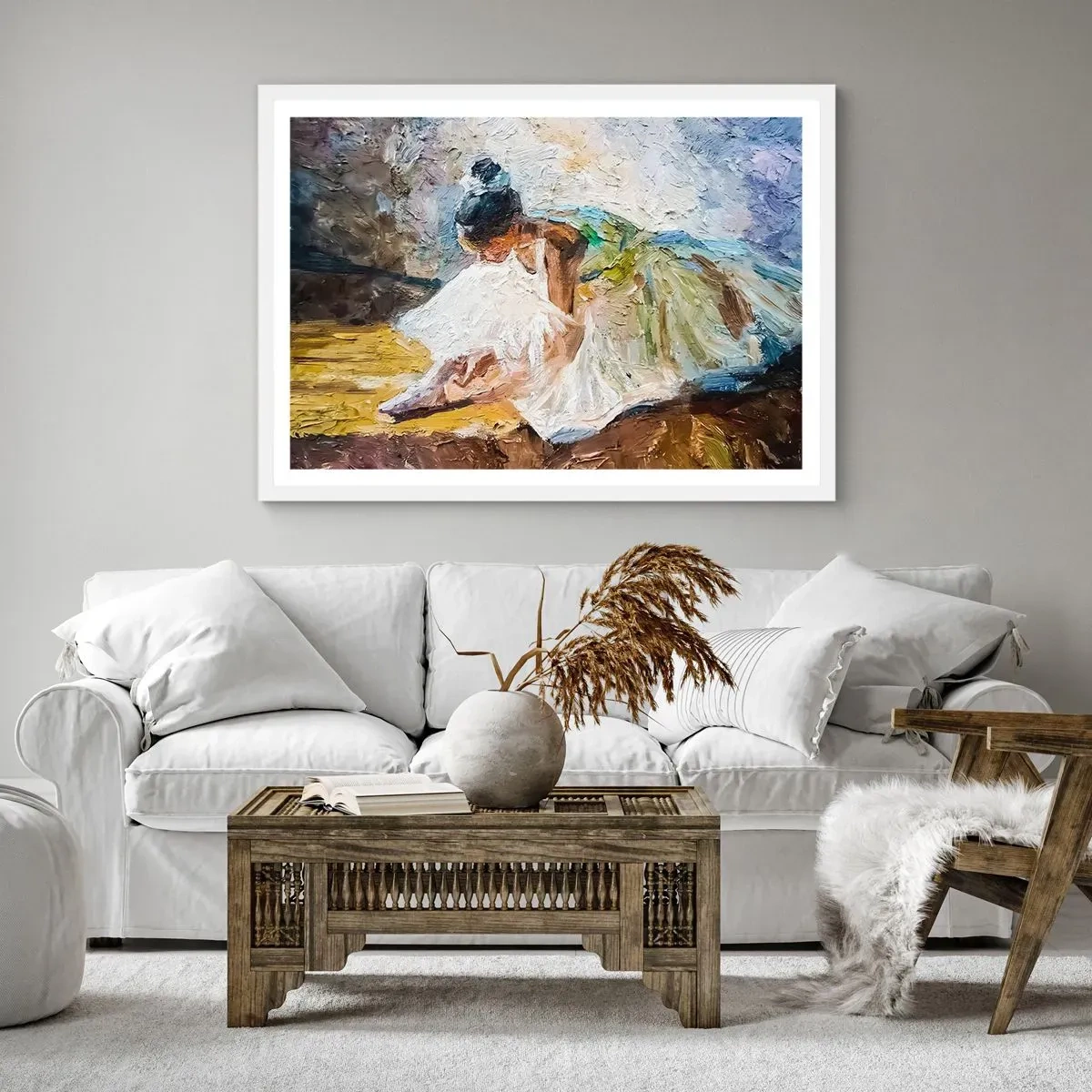 Pôster em moldura branca - Do quadro de Degas - 91x61 cm