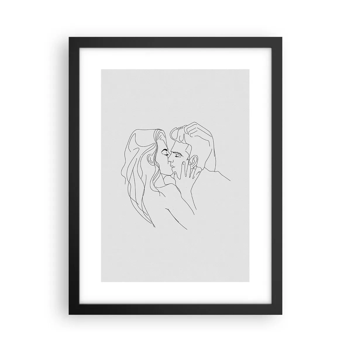 Pôster com moldura preta - Com a mesma linha - 30x40 cm