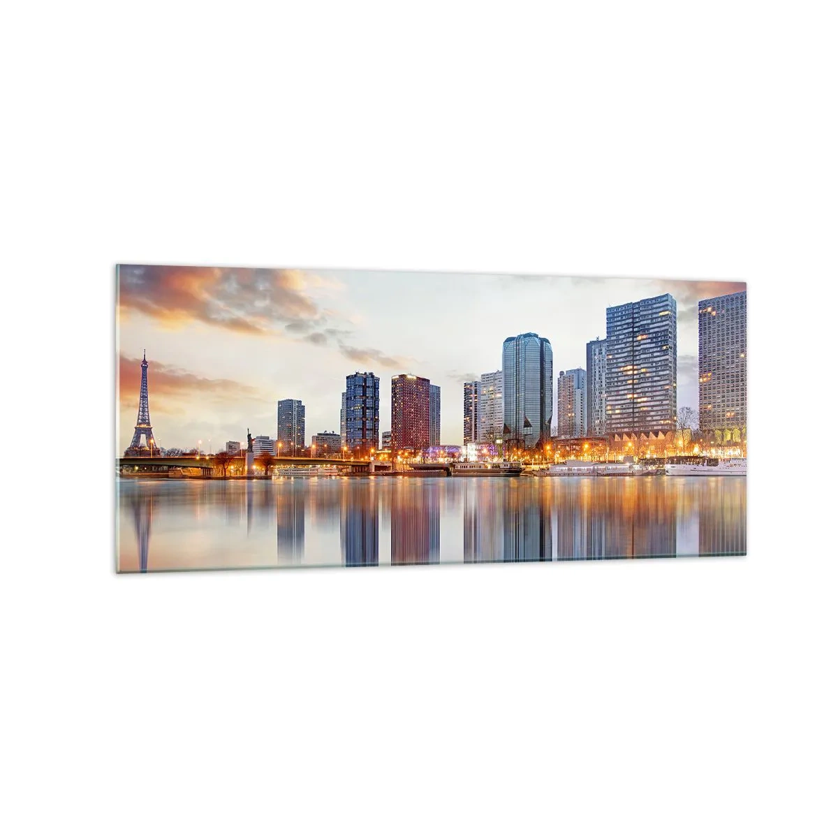Quadro em vidro - A tranquilidade monumental de Paris - 120x50 cm