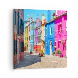 Quadro em tela - A Cidade dos Papagaios - 60x60 cm