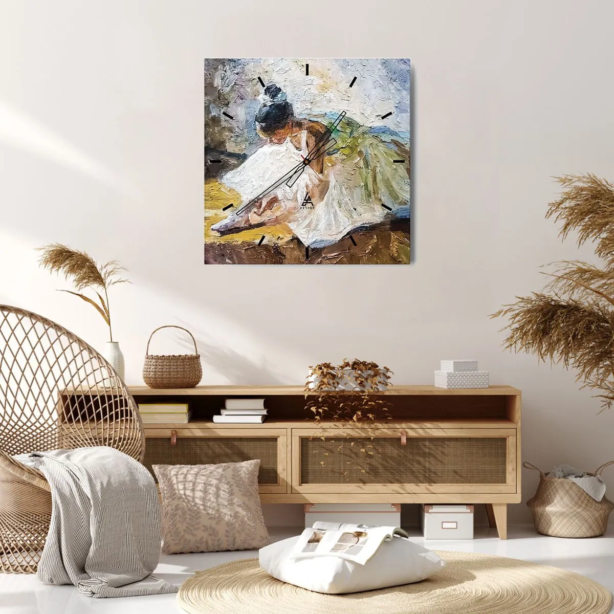 Relógio de parede - Relógio em vidro - Do quadro de Degas - 30x30 cm