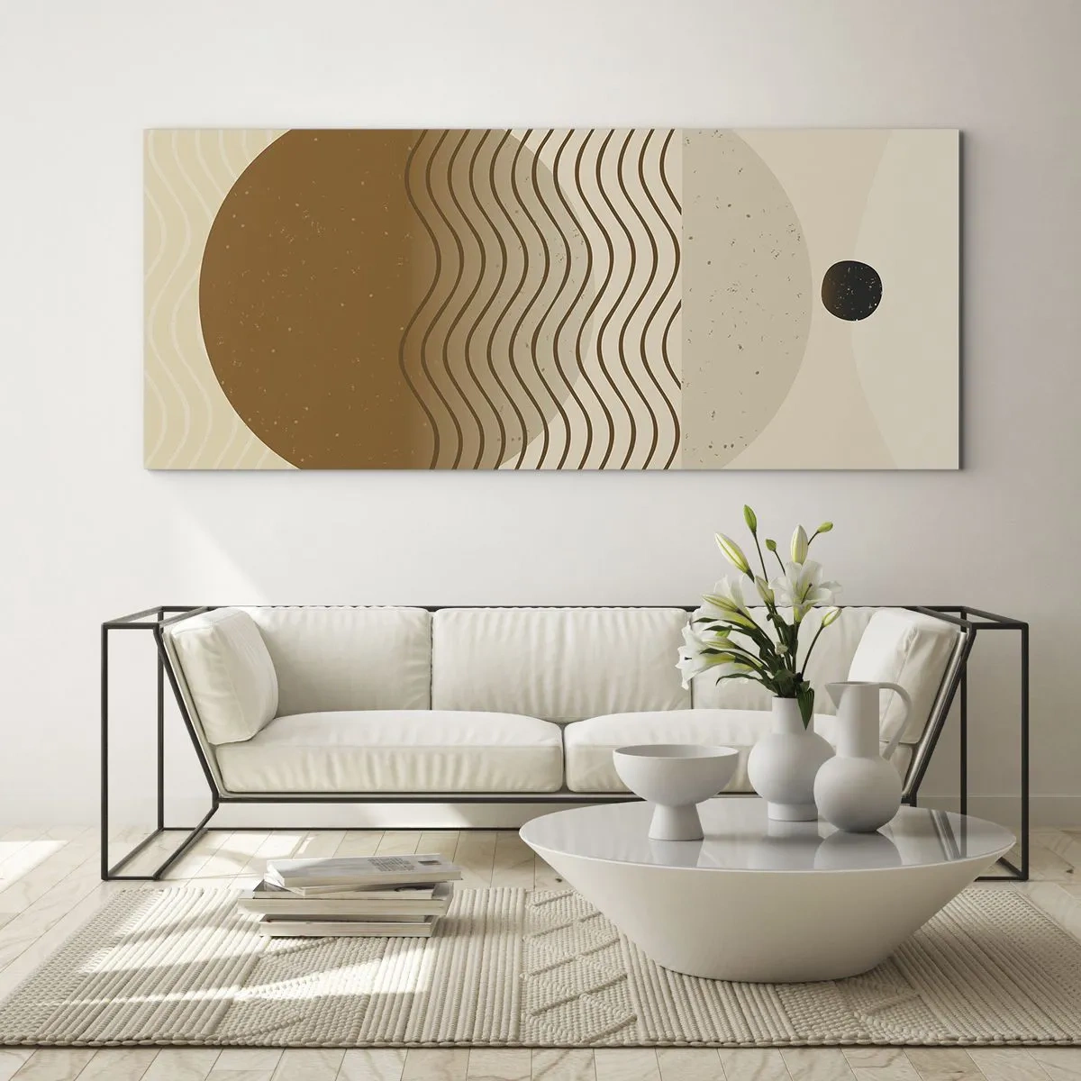Quadro em vidro - Sobre a origem das figuras geométricas - 100x40 cm