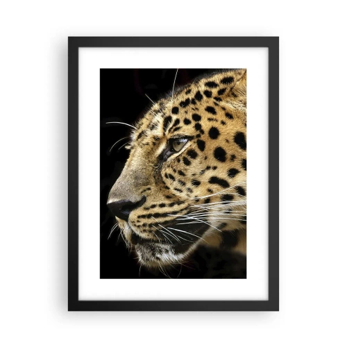 Pôster com moldura preta - Calmo, focado, pronto - 30x40 cm