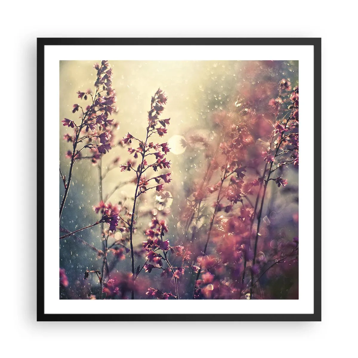 Pôster com moldura preta - Jardim Secreto - 60x60 cm