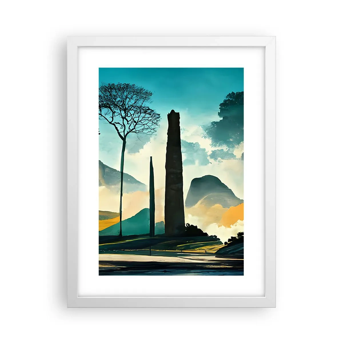 Pôster em moldura branca - Cada vez mais alto - 30x40 cm