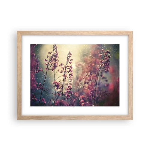 Pôster com moldura de carvalho claro - Jardim Secreto - 40x30 cm