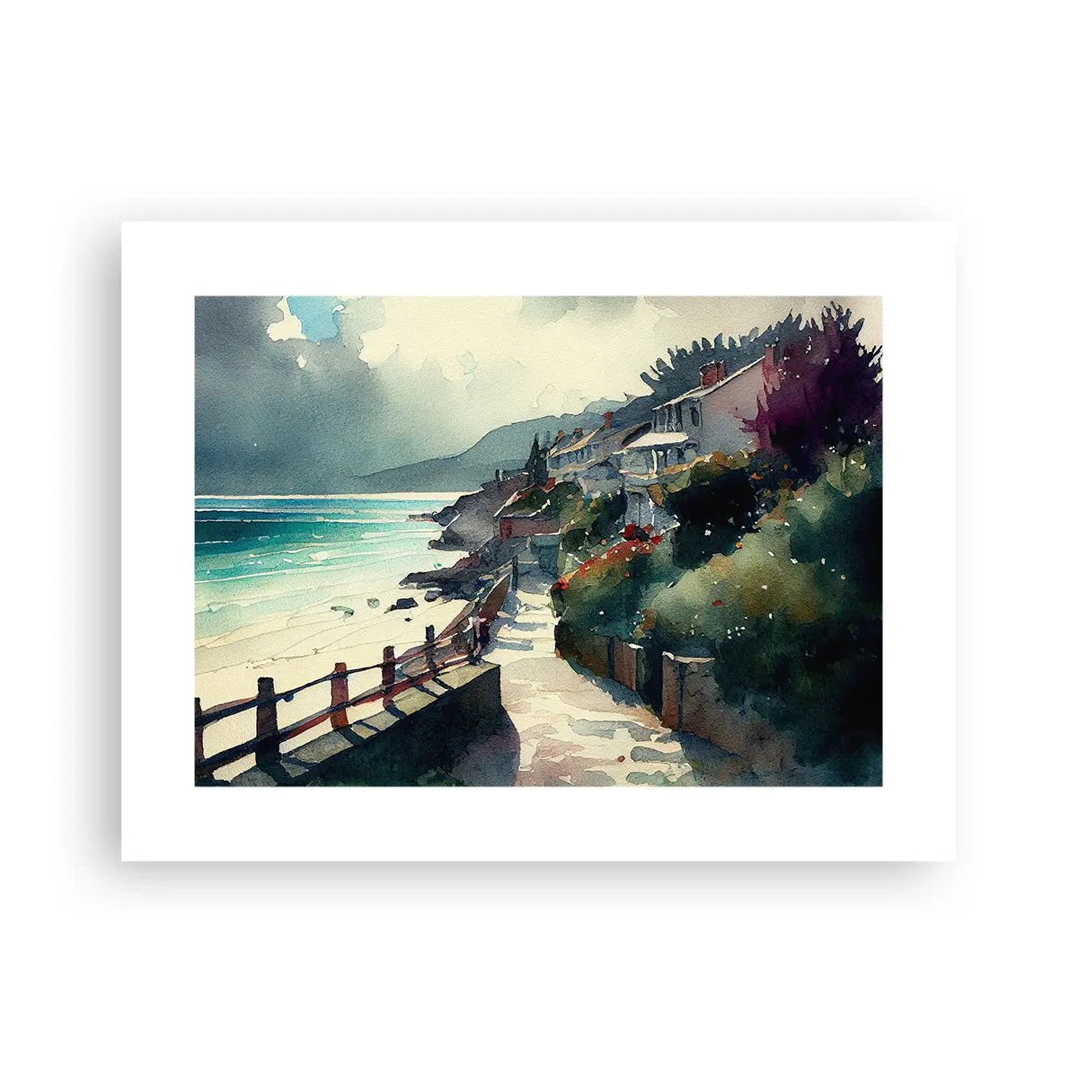 Pôster - Cidade mediterrânea - 40x30 cm