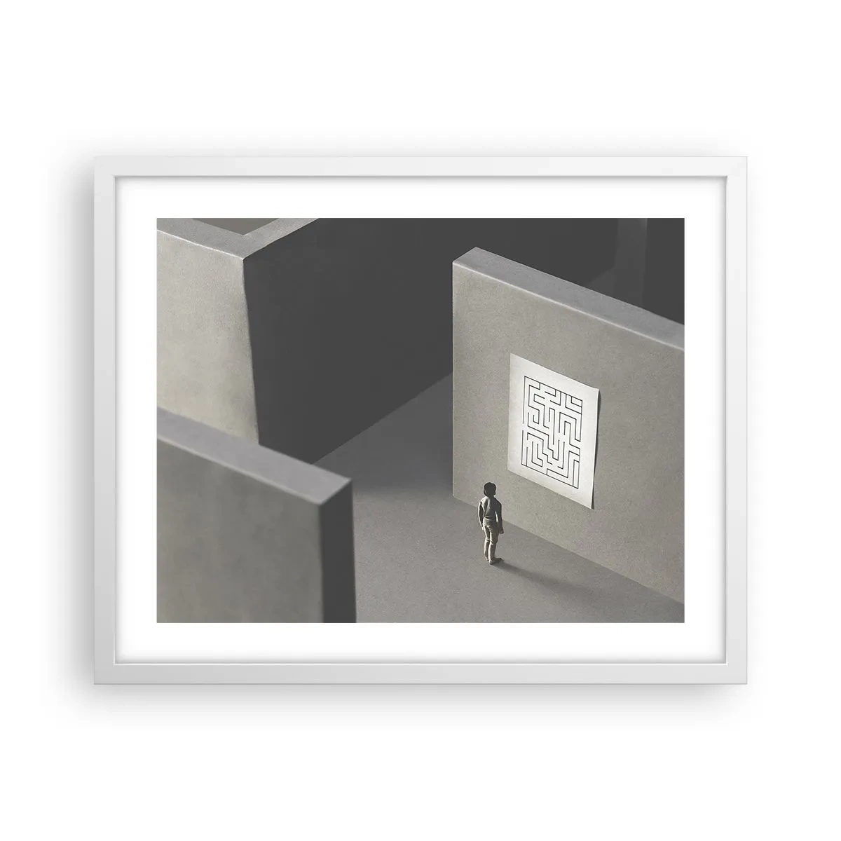 Pôster em moldura branca - Mas onde estou? - 50x40 cm