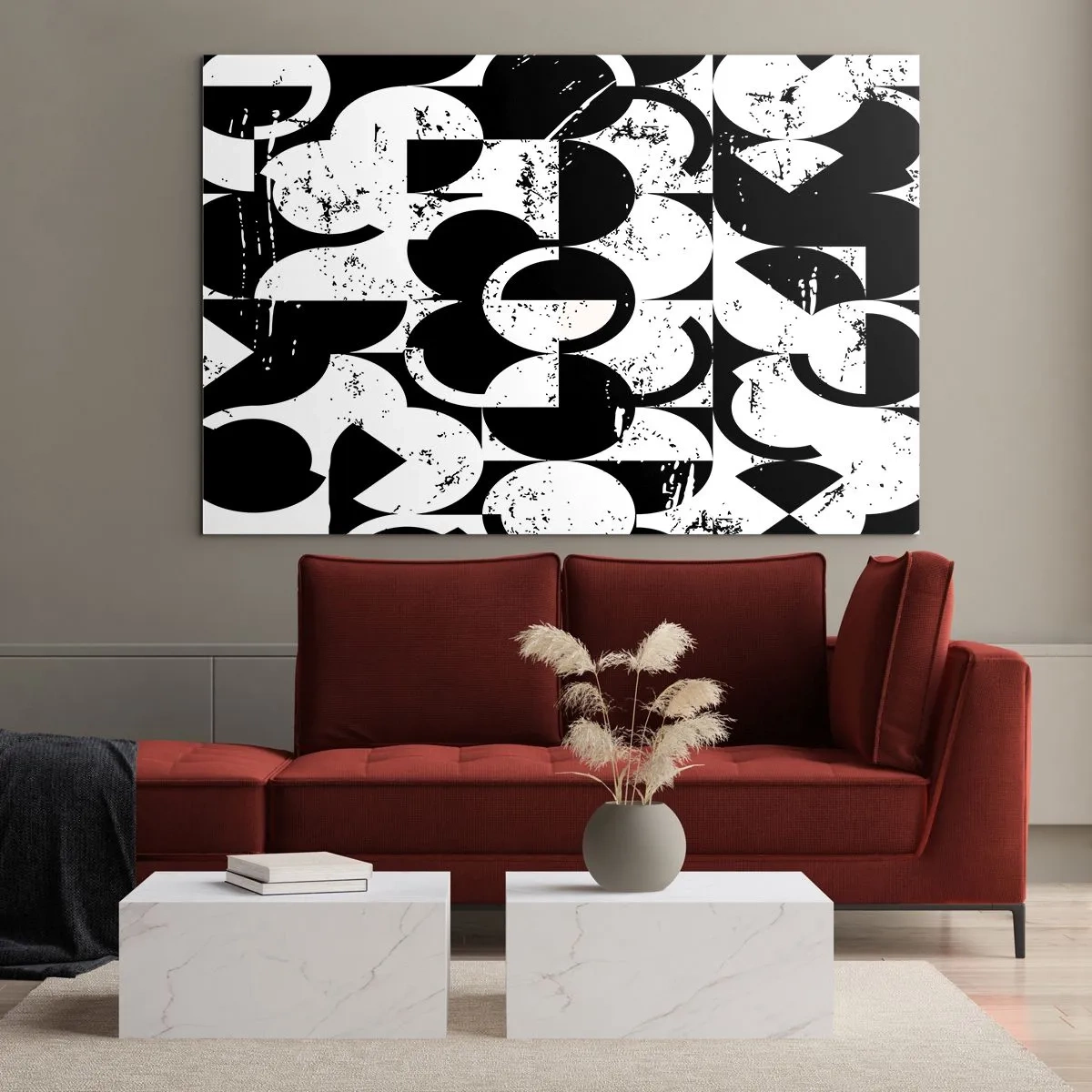 Quadro em vidro - O branco é branco e o preto é preto - 120x80 cm