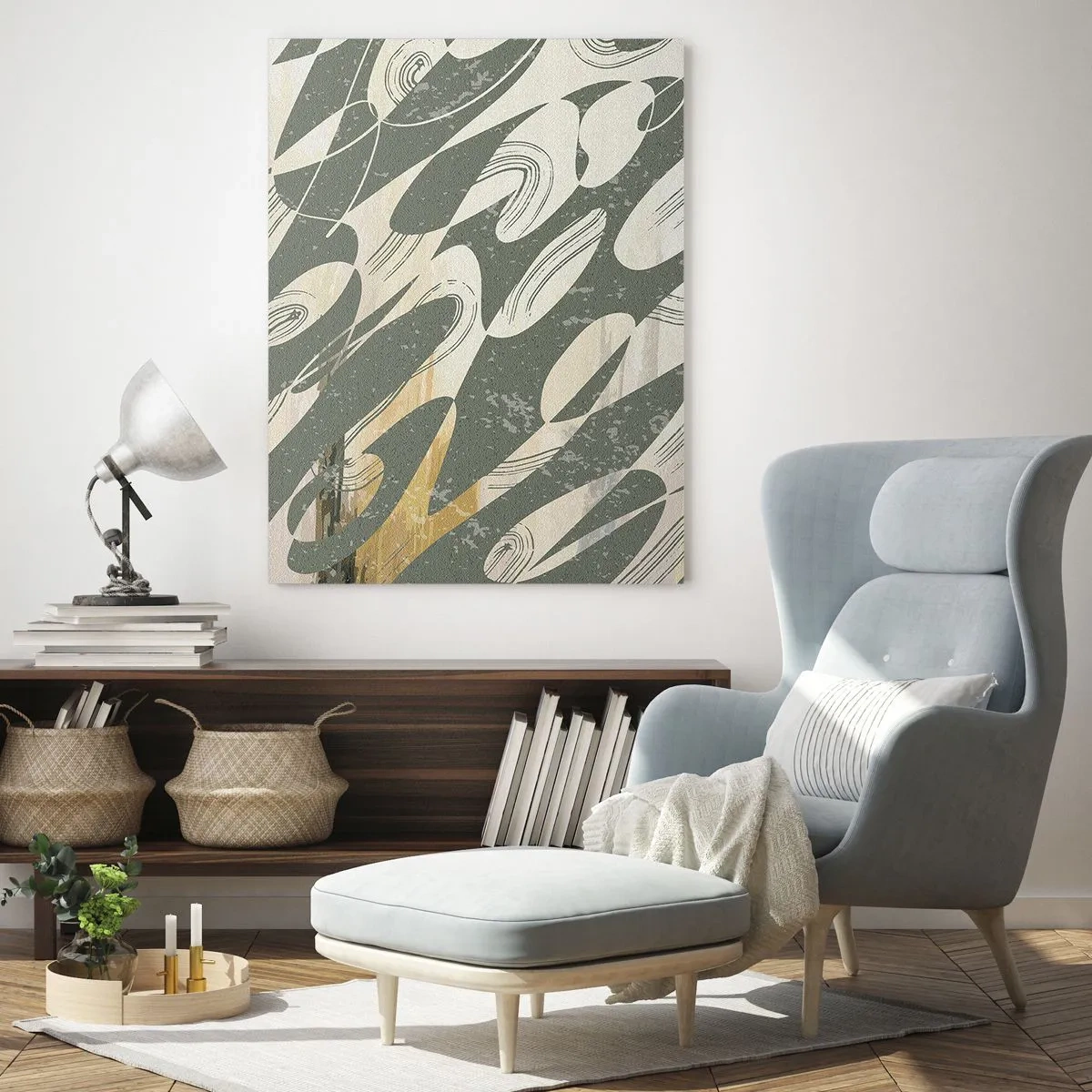 Quadro em vidro - Abstração rítmica - 80x120 cm