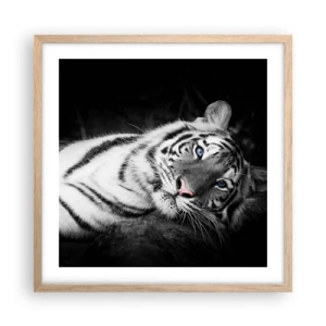 Pôster com moldura de carvalho claro - Selvagem e tranquilo - 50x50 cm