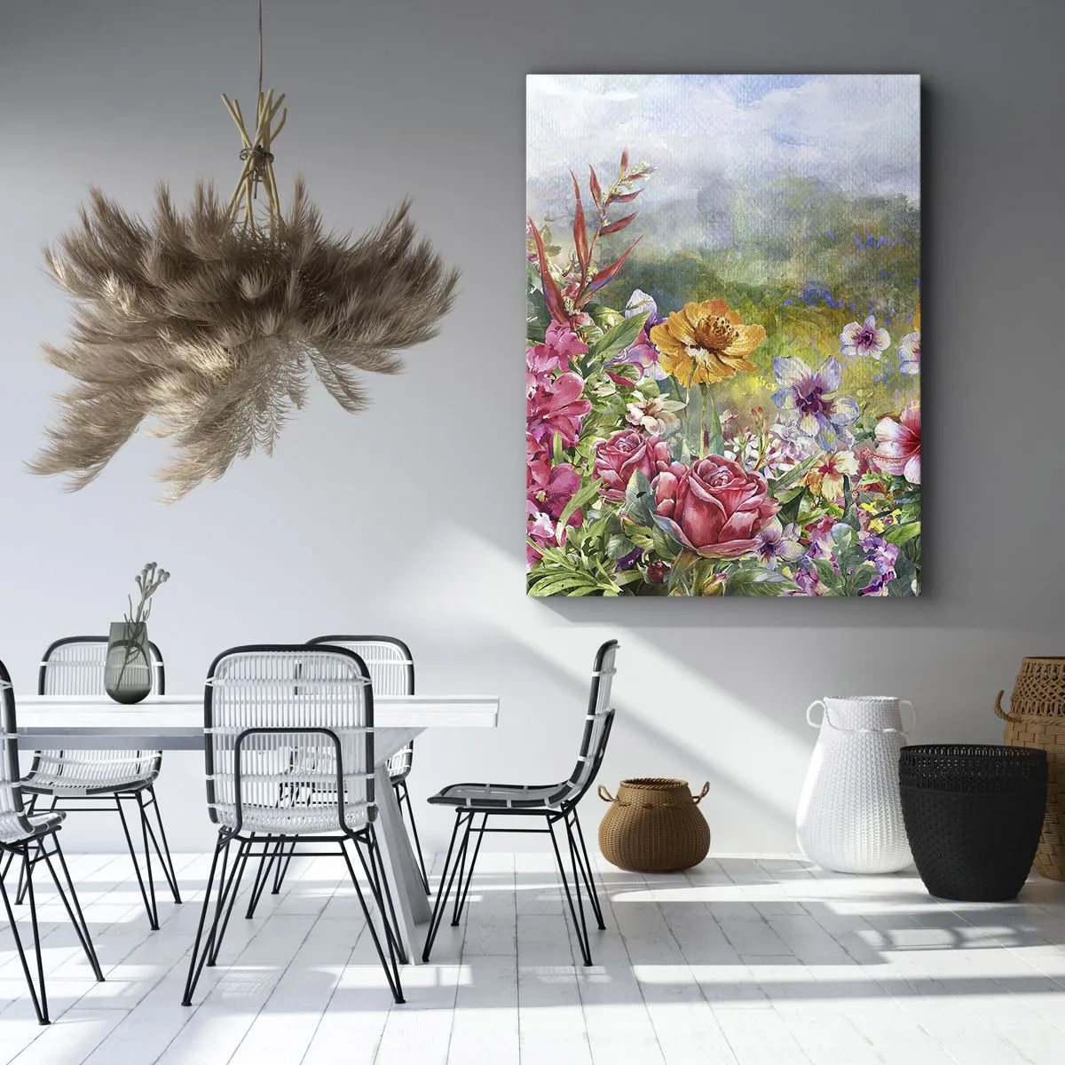 Quadro em tela - O jardim que enlouqueceu - 65x120 cm