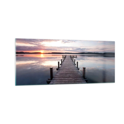 Quadro em vidro - A tranquila fronteira do dia e da noite - 100x40 cm