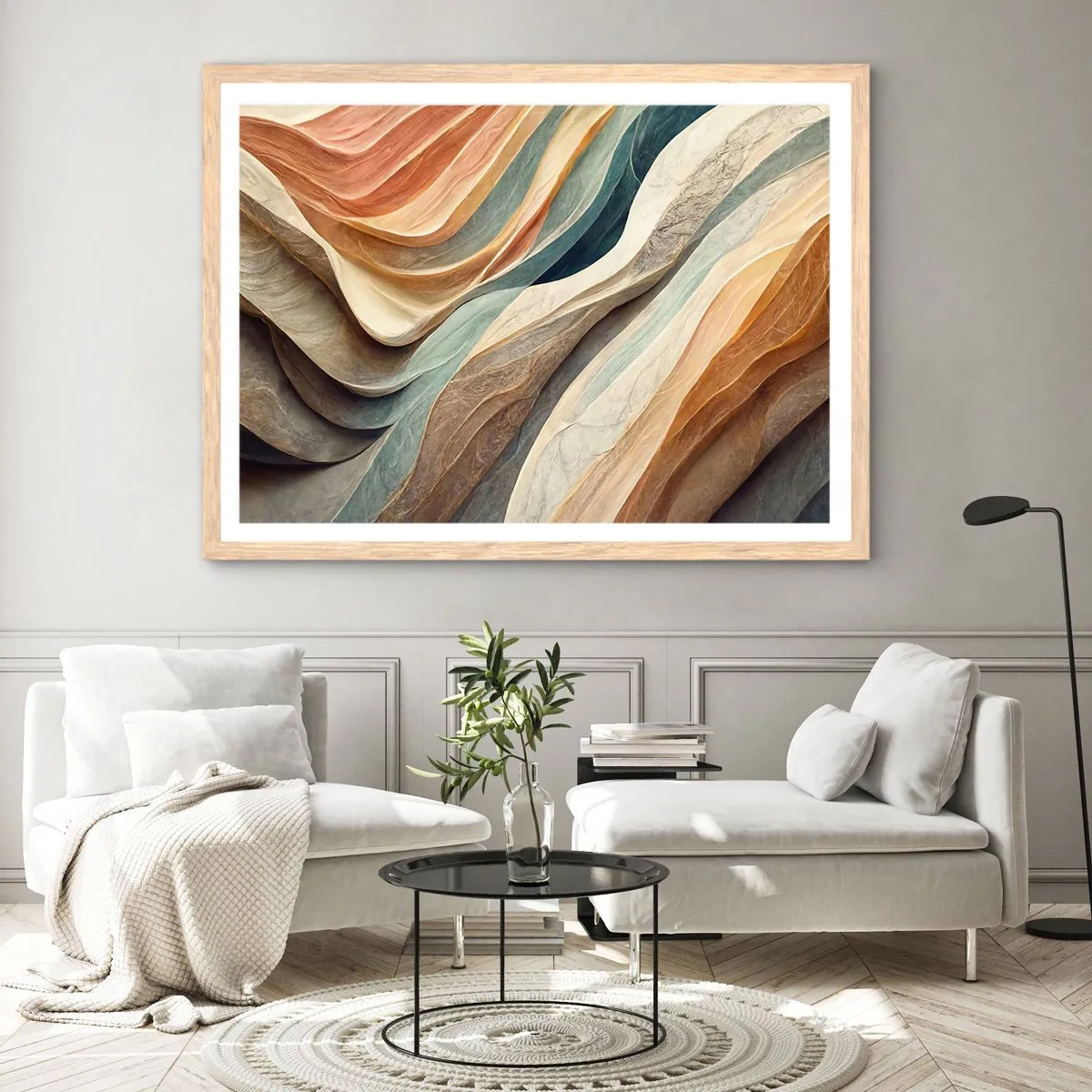 Pôster com moldura de carvalho claro - O momento antes da mudança - 40x30 cm