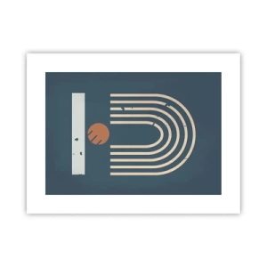 Pôster - Geometria em azul marinho - 40x30 cm