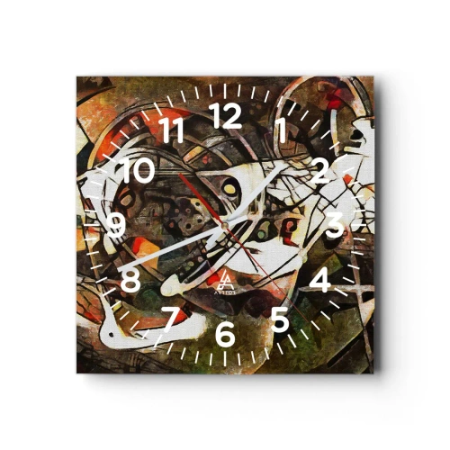 Relógio de parede - Relógio em vidro - Consegue ouvir o movimento? - 40x40 cm