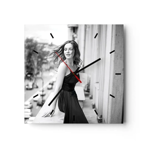 Relógio de parede - Relógio em vidro - Certamente uma parisiense - 30x30 cm