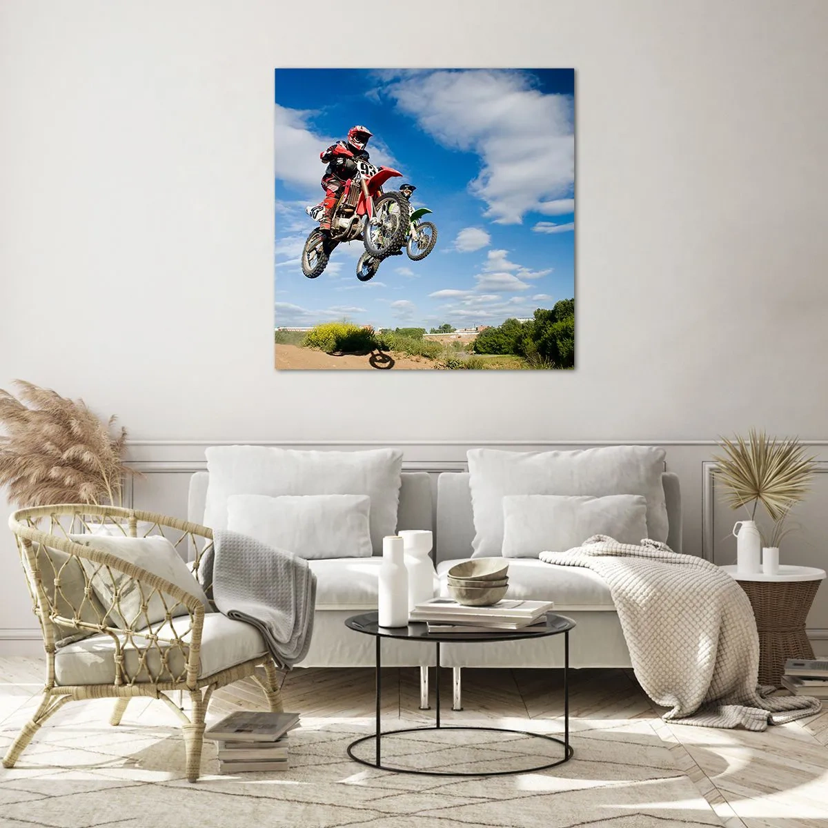 Quadro em vidro - Salto celeste - 30x30 cm