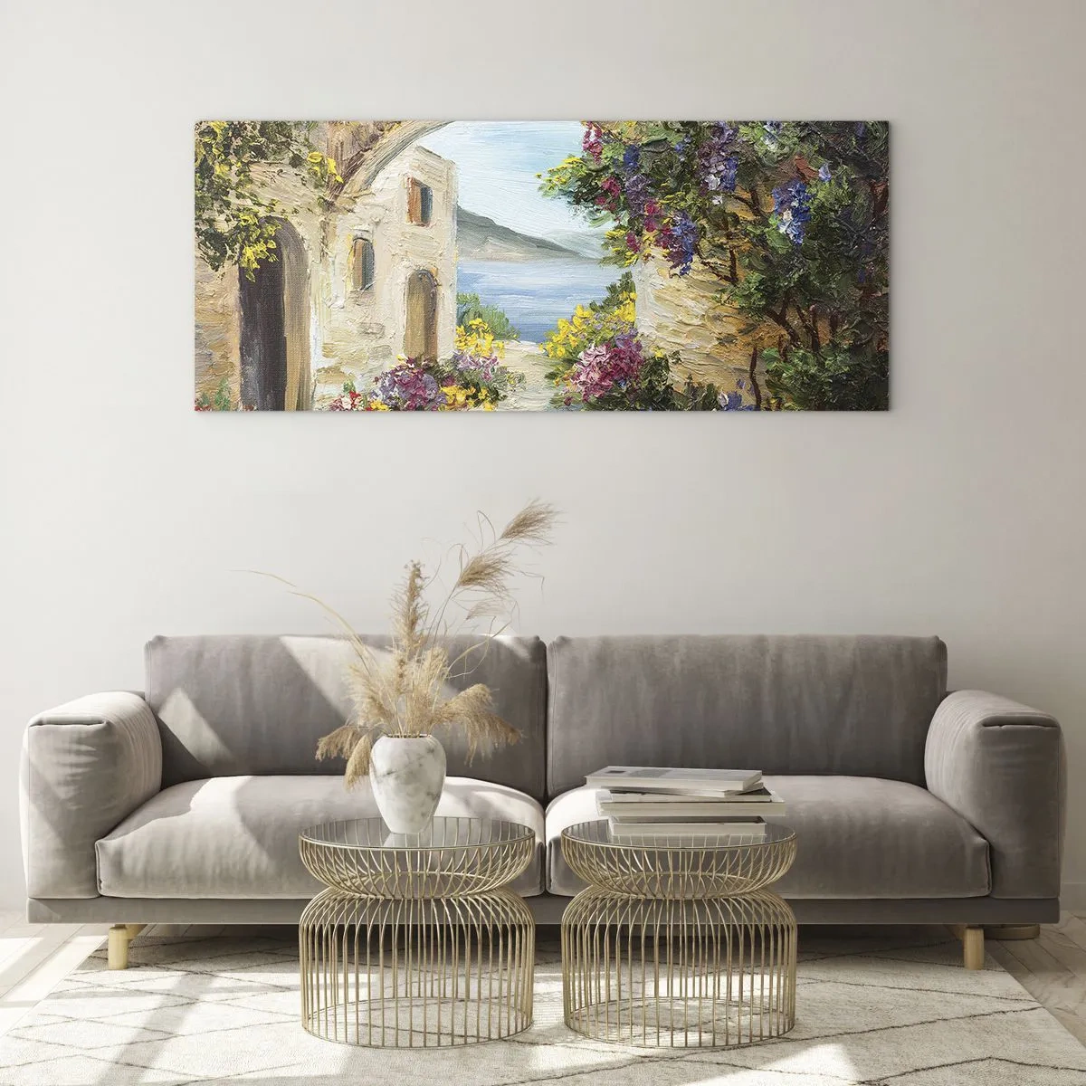 Quadro em vidro - O encanto da província costeira - 100x40 cm