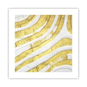 Pôster - Composição a branco e ouro - 40x40 cm