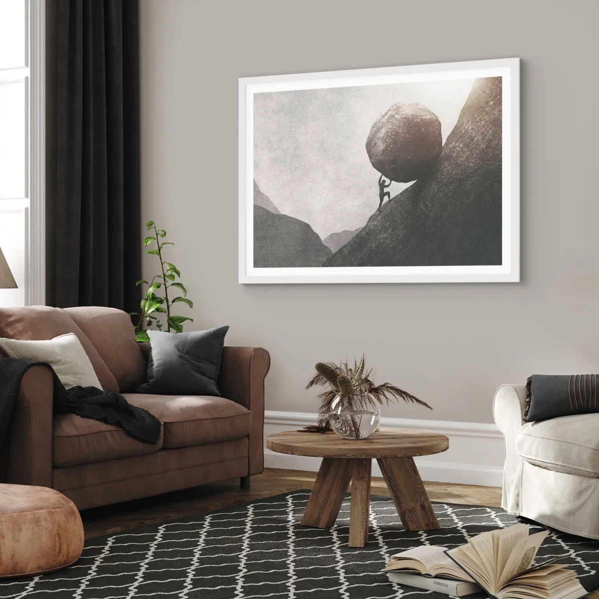 Pôster em moldura branca - Eu creio - 50x40 cm