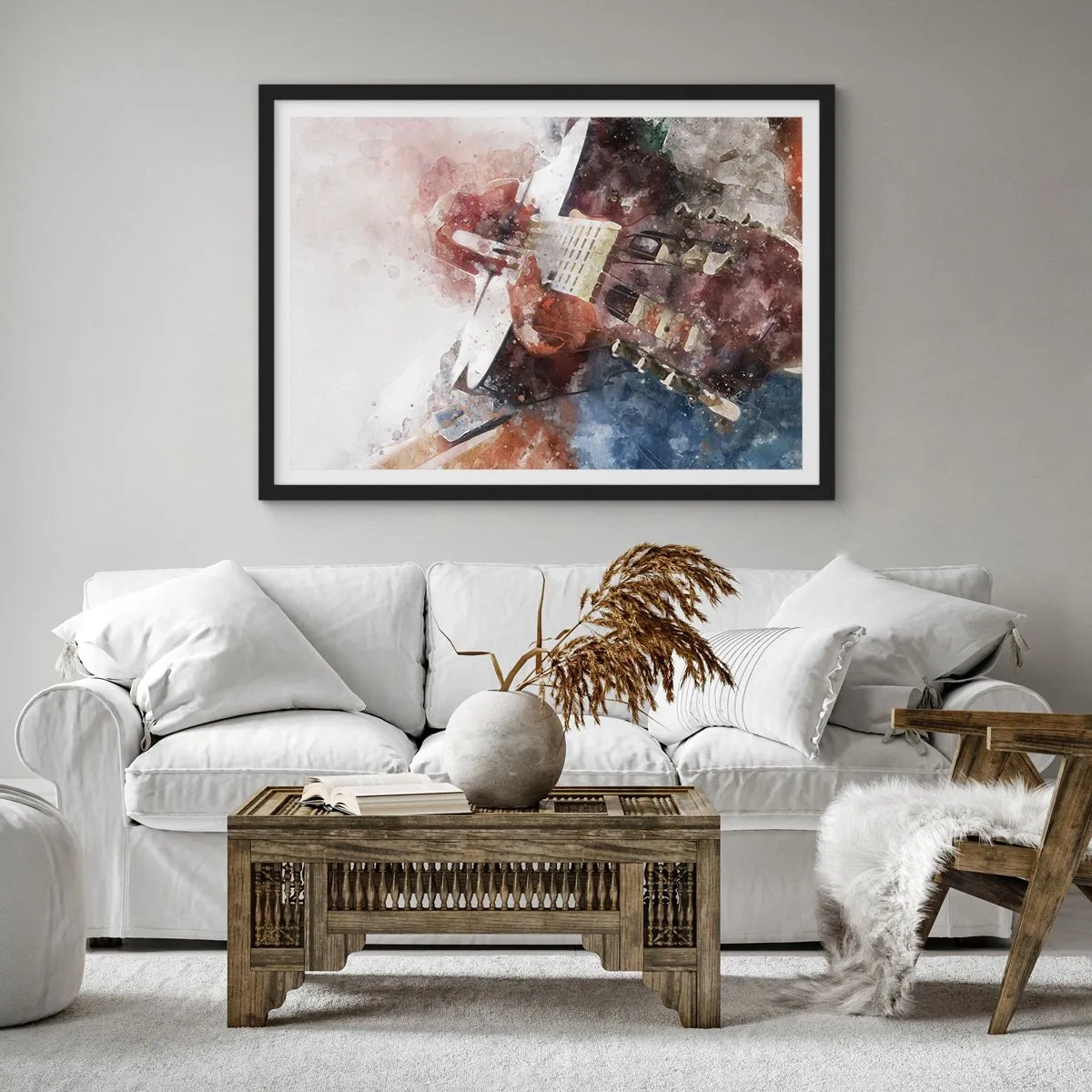 Pôster com moldura preta - E o que acha? - 100x70 cm