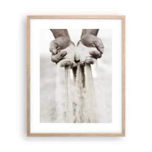 Pôster com moldura de carvalho claro - Com estas mãos… - 40x50 cm