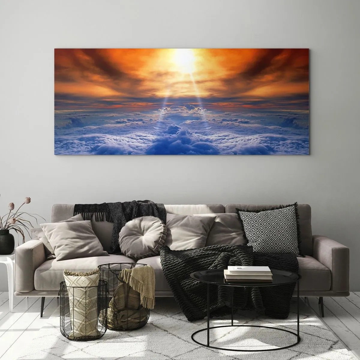 Quadro em vidro - Paisagem mística - 90x30 cm