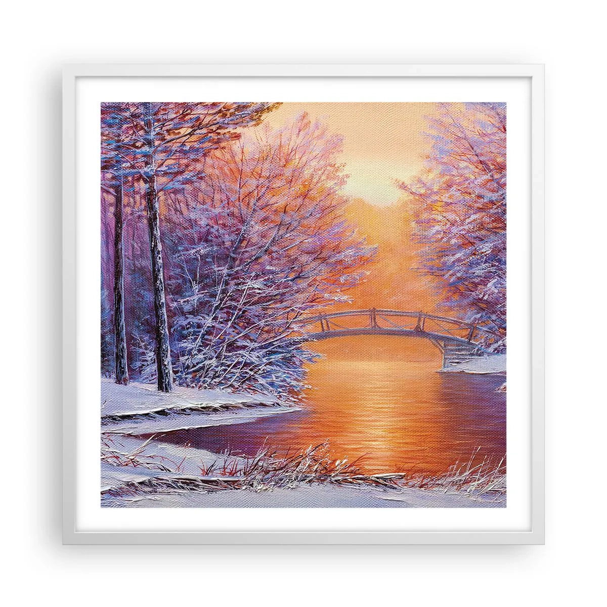 Pôster em moldura branca - Vamos nos encontrar aqui - 60x60 cm