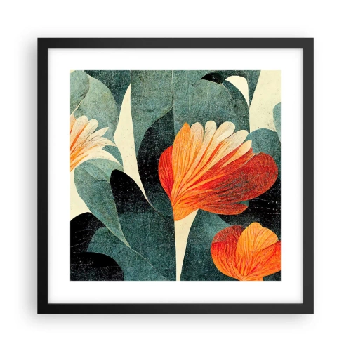 Pôster com moldura preta - O calor dos trópicos e o frescor da vegetação - 40x40 cm