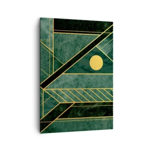 Quadro em tela - A dinâmica do ouro e do azul - 50x70 cm
