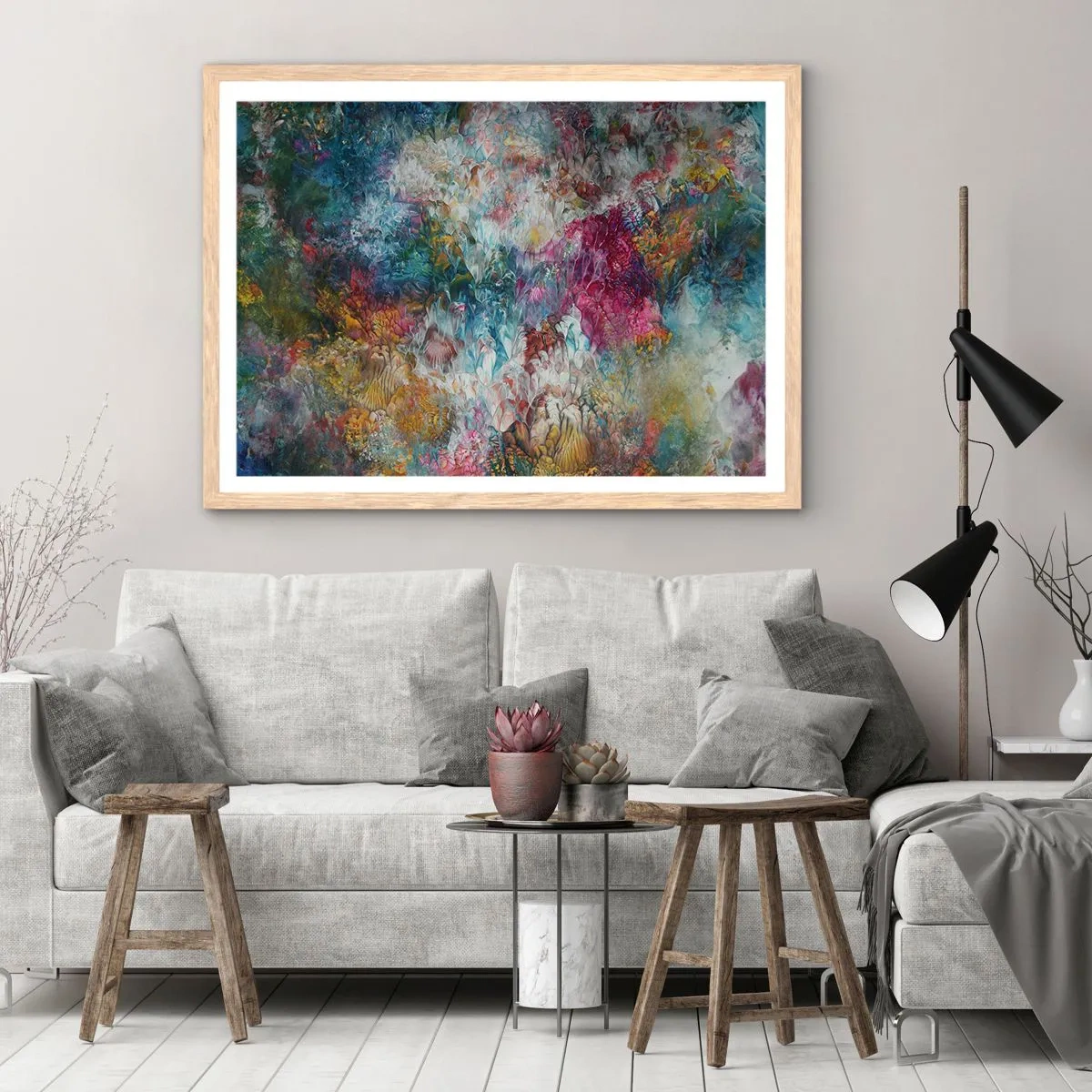 Pôster com moldura de carvalho claro - Em plena floração - 91x61 cm