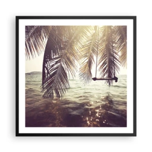 Pôster com moldura preta - Deixe-se levar pela imaginação - 60x60 cm