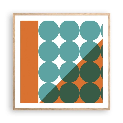 Pôster com moldura de carvalho claro - Para cima e na diagonal - 60x60 cm