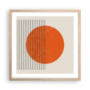 Pôster com moldura de carvalho claro - Sempre sol - 50x50 cm