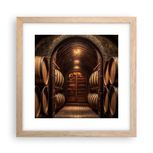 Pôster com moldura de carvalho claro - Porão atmosférico - 30x30 cm