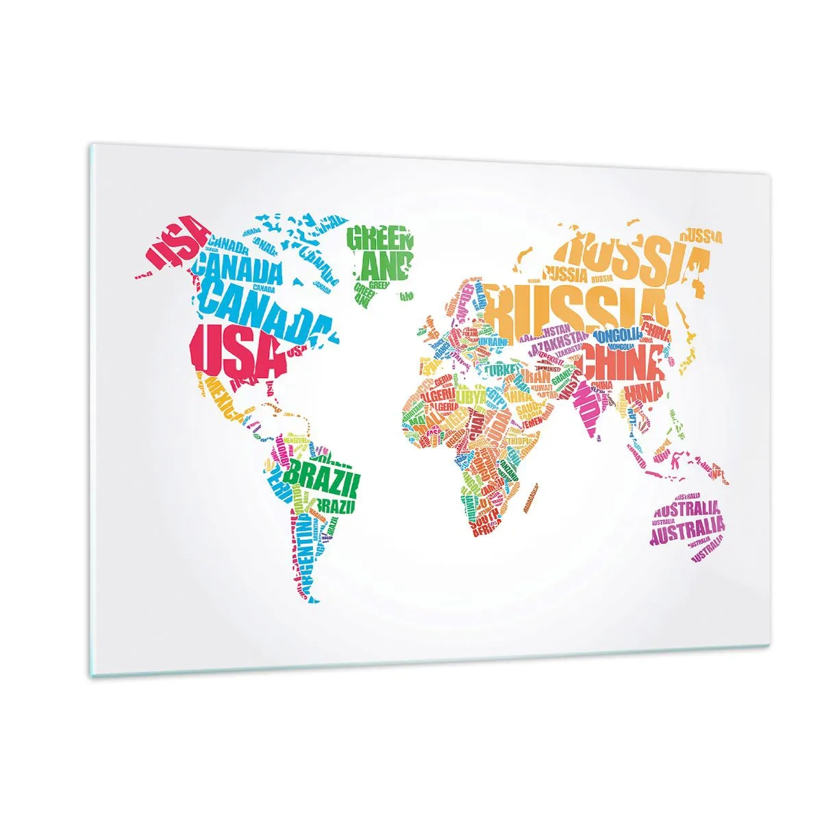 Quadro em vidro - Quero conhecer todos - 120x80 cm