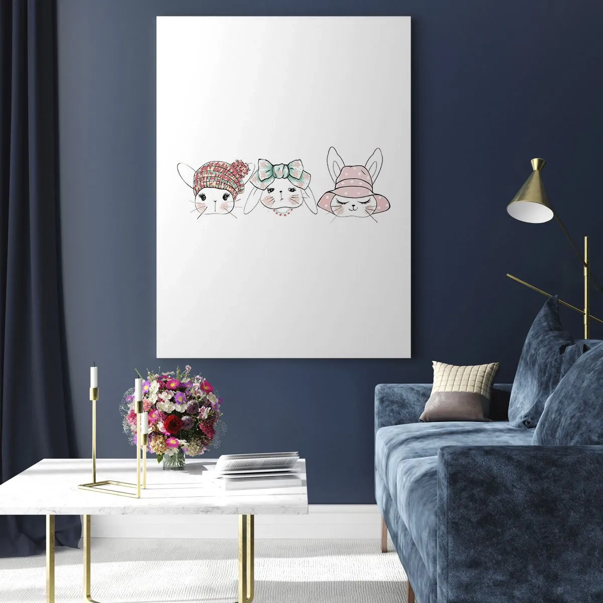Quadro em vidro - Pensativa, triste, contente - 50x70 cm