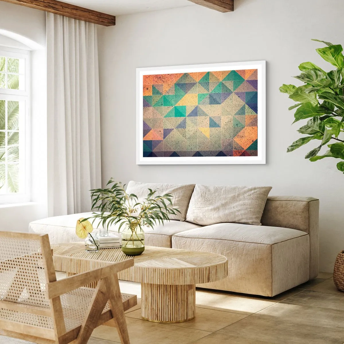 Pôster em moldura branca - República dos triângulos - 70x50 cm