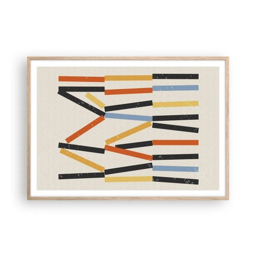 Pôster com moldura de carvalho claro - Composição ao nível - 100x70 cm