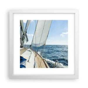 Pôster em moldura branca - Ahoy, aventura - 30x30 cm