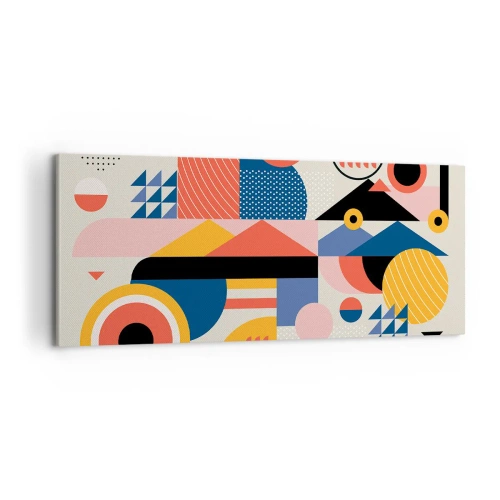 Quadro em tela - Composição: brincar - 100x40 cm