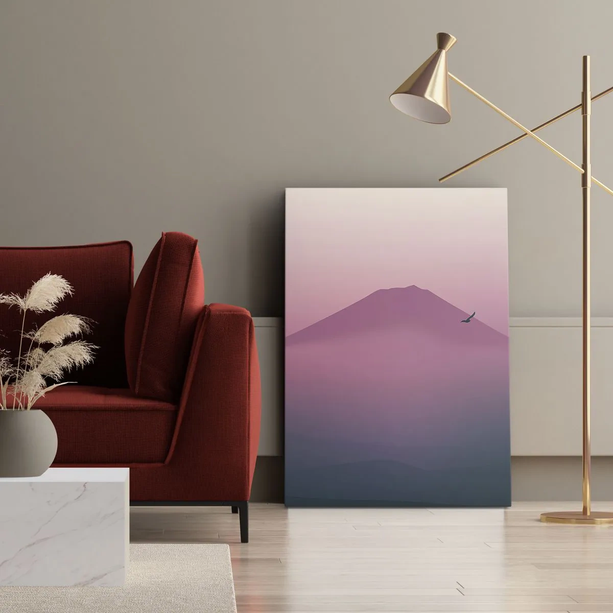 Quadro em tela - Andarilhos sob as nuvens - 50x70 cm